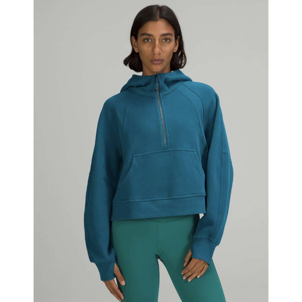 lululemon capri blue scuba cropped half zip XS/S